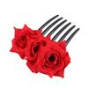 Baluue 1pc Elegant Rose Floral Hair Comb for Weddings Parties and Photography Flower Hair Accessory for Women and Girls Easy to Use Decorative Insertion Comb view 1