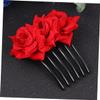 Baluue 1pc Elegant Rose Floral Hair Comb for Weddings Parties and Photography Flower Hair Accessory for Women and Girls Easy to Use Decorative Insertion Comb view 3