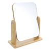 Baluue Home Tabletop Makeup Mirror with Swivel Rotation Wood Stand Stylish Design for Bathroom Bedroom Use for Makeup Application Grooming Tasks view 1