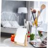 Baluue Home Tabletop Makeup Mirror with Swivel Rotation Wood Stand Stylish Design for Bathroom Bedroom Use for Makeup Application Grooming Tasks view 2