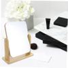 Baluue Home Tabletop Makeup Mirror with Swivel Rotation Wood Stand Stylish Design for Bathroom Bedroom Use for Makeup Application Grooming Tasks view 3
