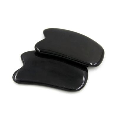 KOMBIUDA Scraping Therapy Tool Set 2pcs Black Buffalo Horn Plates Facial Massager Skin Care
