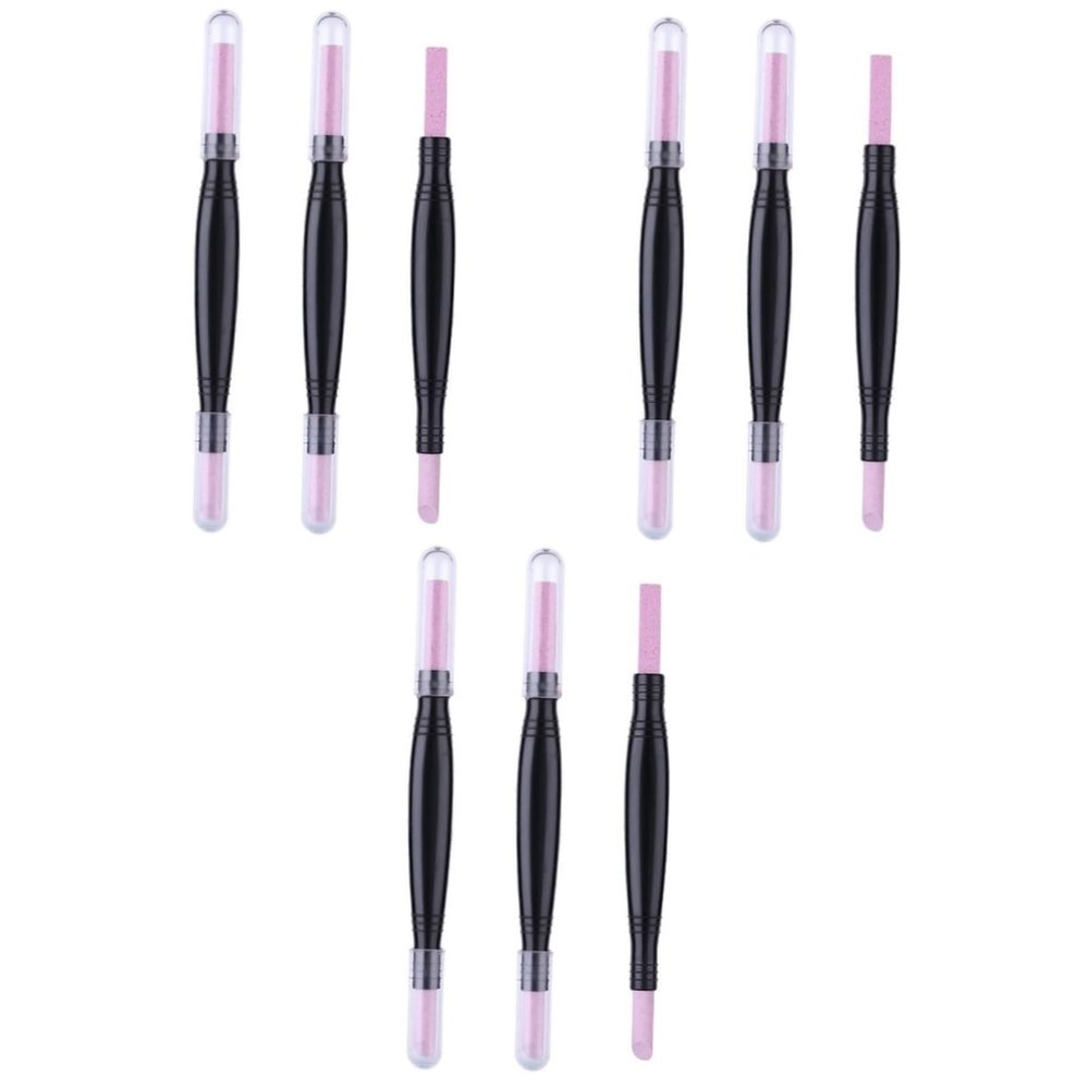 Beatifufu 9pcs Scrub Pen Double-end Grinding Stick for Cuticle Care and Nail Buffering Multifunctional Exfoliating Tool for Professional and Home Manicures