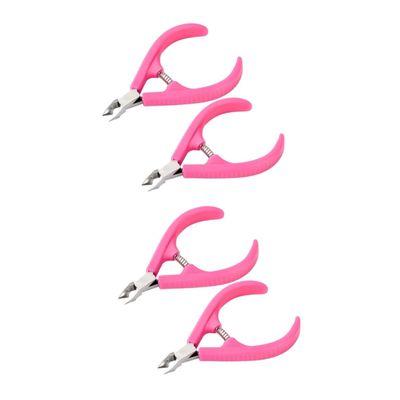Beatifufu 4pcs Nail Tools Cuticle Manicure Clamp for Salons Home Use Nail Art Tool Kit Plastic Handle Care Accessories