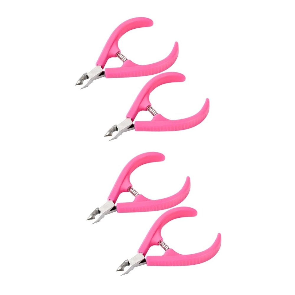 Beatifufu 4pcs Nail Tools Cuticle Manicure Clamp for Salons Home Use Nail Art Tool Kit Plastic Handle Care Accessories