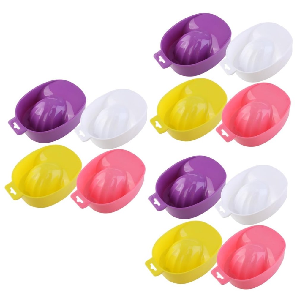 Beatifufu 6pcs Nail Art Soak Bowl Tray for Nail Care and Polish Removal Random for Manicure and Pedicure Salon Use