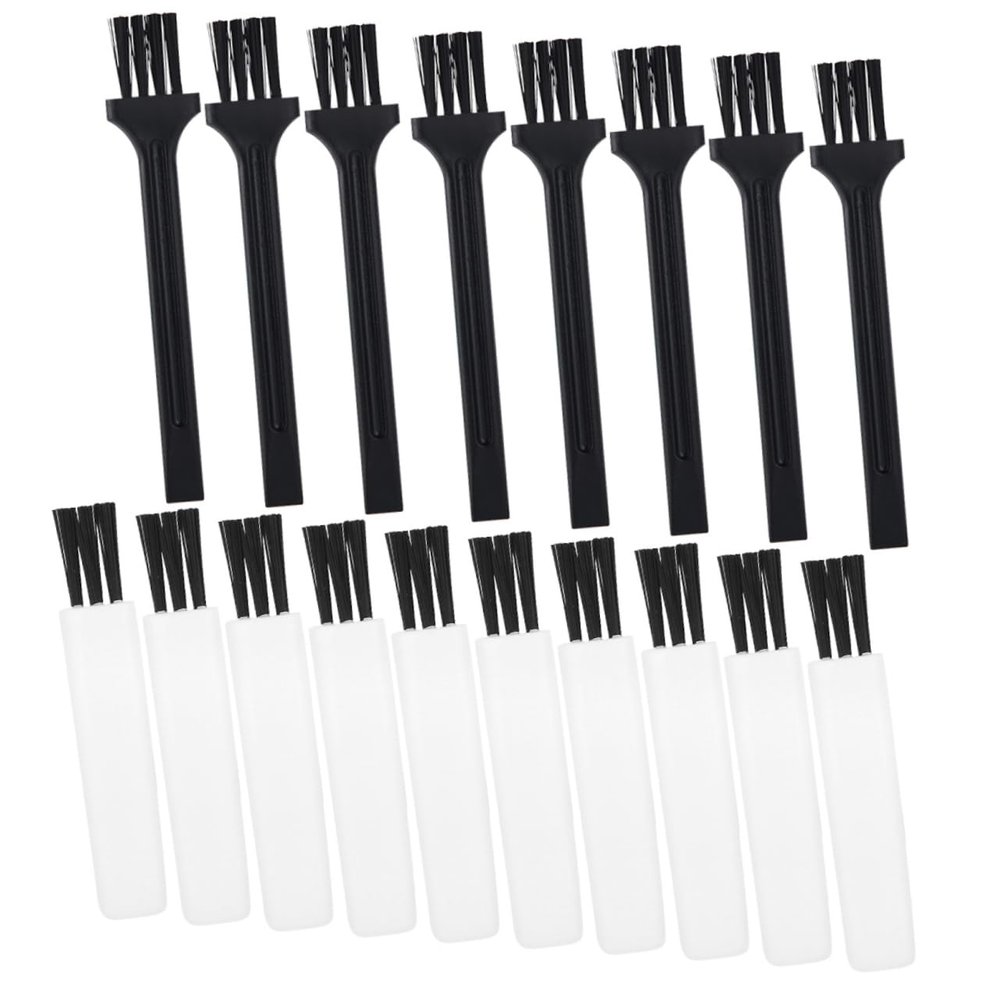 NOLITOY 30pcs Mini Cleaning Brush for Electric Shaver Trimmer Razor Compact Design for Keyboard Fan Dashboard Dust Removal Black White Color