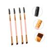 IWOWHERO 6pcs Double-ended Eyebrow Lash Brushes for Precision Makeup Application Birthday Makeup Enthusiasts Angled Spoolie Design Pink view 3