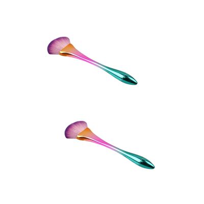 Beatifufu 2pcs Brush Electroplate Powder Brush Essential Makeup Tools for Professional Use Home