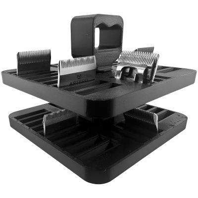 2- Layer Clipper Comb Holder, Hair Clipper Organizer Holder for Pets - Blade Storage Case Holds 24 Clipper Blades | Clipper, Blade Holder - Pets Lover (Black) (2-Layer, Black)
