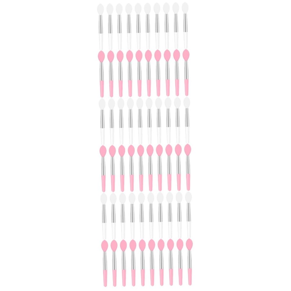 Beatifufu 60pcs High Rendering Silicone Lip Brush Applicator Pink Makeup Brushes Case for Daily Lipstick Test Family Friends