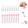 Beatifufu 60pcs High Rendering Silicone Lip Brush Applicator Pink Makeup Brushes Case for Daily Lipstick Test Family Friends view 3