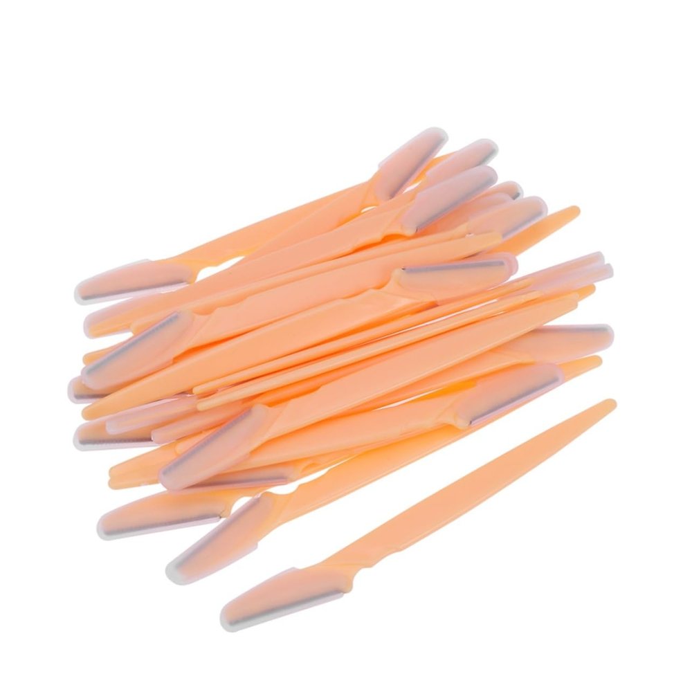 Didiseaon Simple Eyebrow Trimmers 30pcs Stainless Steel Facial Razors Lightweight Non-slip Grip for Women Girls Travel