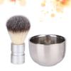 Didiseaon 2pcs Nylon Beard Brush and Stainless Steel Mixing Bowl Men's Facial Cleaning Beard Cleaning Kit for Grooming and Care view 4