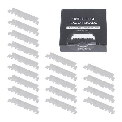FOMIYES Stainless Steel Single Edge Razor Blades for Men Portable Face Razor for Beard Trimming Ideal for Barbers and Home Use 100 Pack