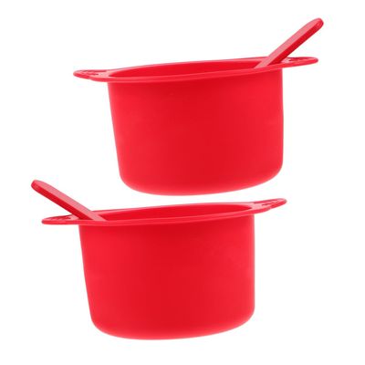 Didiseaon 2sets Silicone Wax Warmer Liner Bowls for Hair Removal Facial Masks Wax Pot Replacement Stirring Sticks