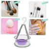 SOESFOUFU 1set Silicone Makeup Brush Cleaning Bowl Set Cleaning Tool for Brushes Versatile Uses for Makeup Dishwashing Stylish Purple Design view 3