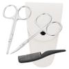 Didiseaon 8pcs Precision Beard Grooming Scissors Set Stainless Steel Nose Hair Trimmer Kit Pointed Round Scissors Includes White Leather Comb for Men Facial Hair Care view 1