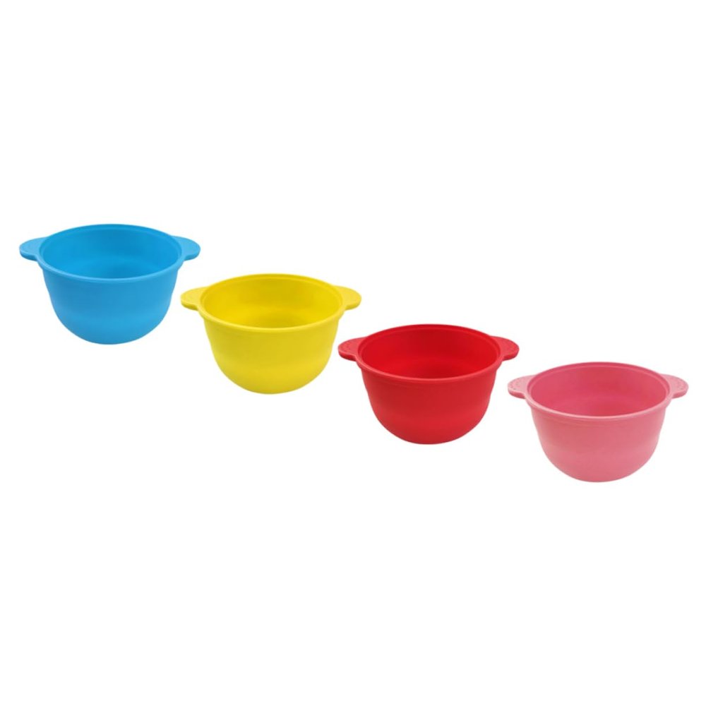 Didiseaon 4pcs Silicone Wax Melting Pot Foldable High Temperature Resistant Wax Bowls for Hair Removal and Salon Use Includes Red Yellow Blue Pink