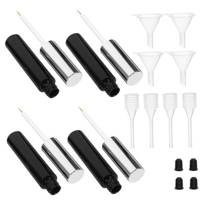 Didiseaon 4pcs Empty Eyeliner Tube Set Mini Funnels and Transfer Pipettes for Travel and Eyeliner Lightweight and Compact Design for Women and Girls