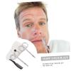 Didiseaon 4pcs Stainless Steel Beard Scissors Set Precision Trimming Scissors Nose Hair Trimmer and White Leather Comb for Home and Barber Shop Grooming view 4