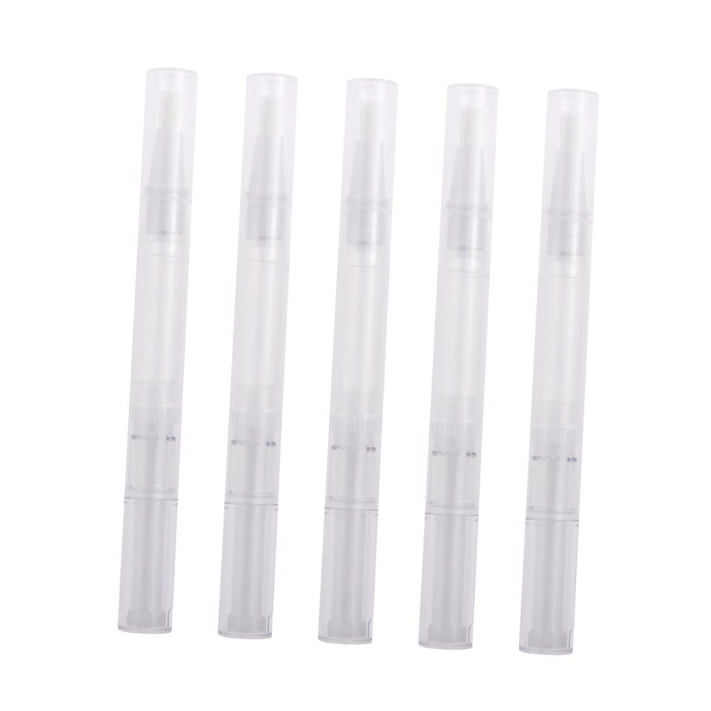 MERRYHAPY 3ml Empty Nail Oil Pen Brush Tip Plastic White 10pcs