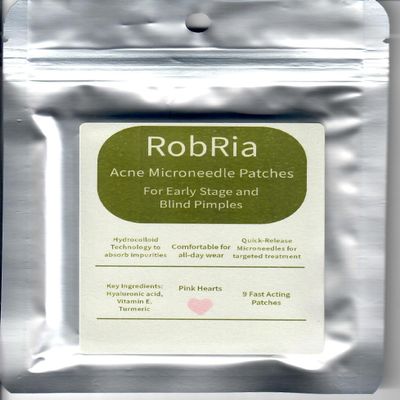 RobRia Microdart Pimple Patches - Pink Heart Shape, 9 Count Precision Spot Treatment for Blemishes, Acne, and Breakouts.