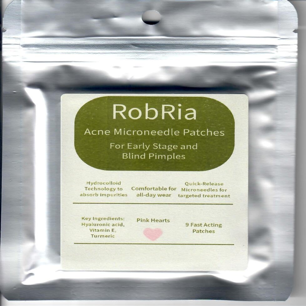 RobRia Microdart Pimple Patches - Pink Heart Shape, 9 Count  Precision Spot Treatment for Blemishes, Acne, and Breakouts.
