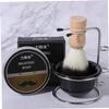 Didiseaon 3sets Razor Brush Shaving Stands Shaving Brush and Bowl Kit Men Portable view 2