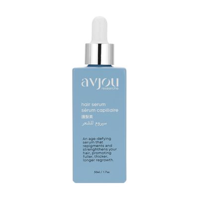 Avjou Researche Scalp Serum  Thicker, Fuller-Looking Hair + Targets Visible Signs of Premature Greying  3 Patented Ingredients  Backed by Cosmetic Science  Oil-Free, All Hair Types, 1.7 oz