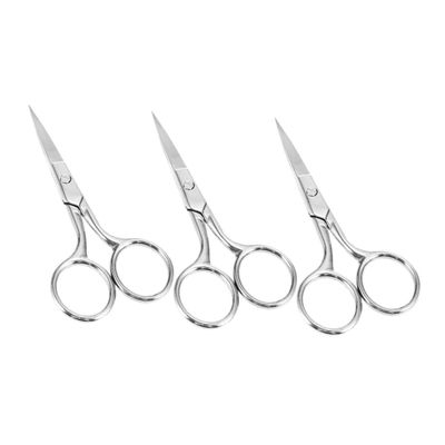 Didiseaon 3pcs Stainless Steel Eyebrow Scissors Portable Facial Hair Trimmers for Precise Grooming Easy to Use for Travel and Everyday Grooming Needs