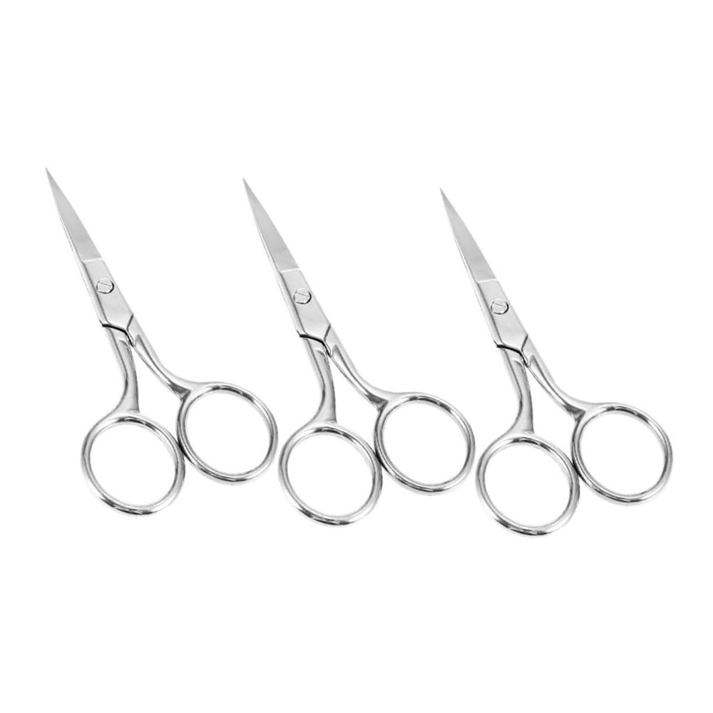 Didiseaon 3pcs Stainless Steel Eyebrow Scissors Portable Facial Hair Trimmers for Precise Grooming Easy to Use for Travel and Everyday Grooming Needs