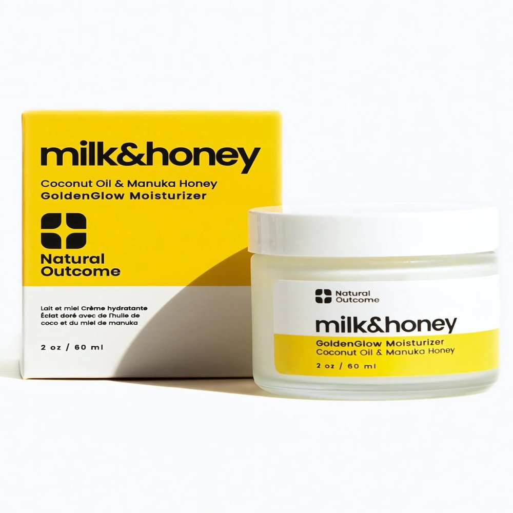 natural outcome Milk & Honey Cream Moisturizer  Coconut Oil & Manuka Hydrating Lotion, Vegan and Organic Body Cream, Face and Hand Cream, Cruelty-Free Honey Body Lotion