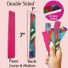 12 ALAZCO Jumbo Dual-Sided Nail File Emery Board Medium & Coarse Grit Cushioned Easy Grip Comfort Filing Smoothing Nails TSA Travel Approved Colorful Abstract Design view 2