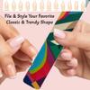 12 ALAZCO Jumbo Dual-Sided Nail File Emery Board Medium & Coarse Grit Cushioned Easy Grip Comfort Filing Smoothing Nails TSA Travel Approved Colorful Abstract Design view 4