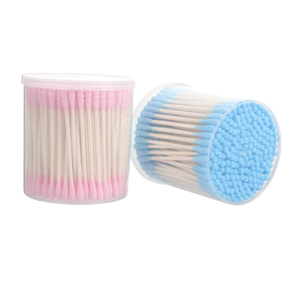 HAPINARY 400pcs Double-head Swabs Makeup Removal Soft Face Cleaning Rounds Tool Eco-friendly Stick Swabs