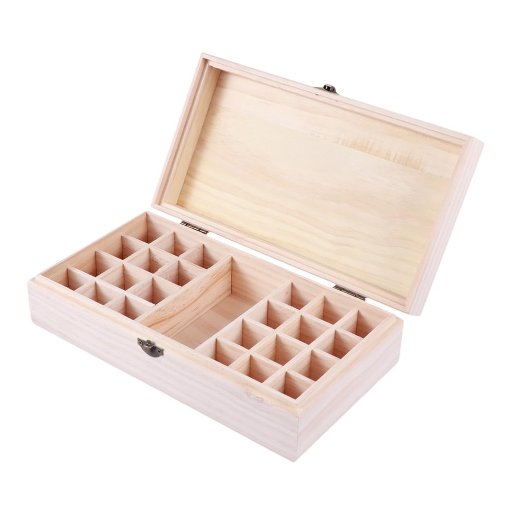 FOMIYES Wooden Essential Oil Storage Box Portable Organizer for Travel and Home Keeps Bottles Safe and Organized for Aromatherapy Enthusiasts
