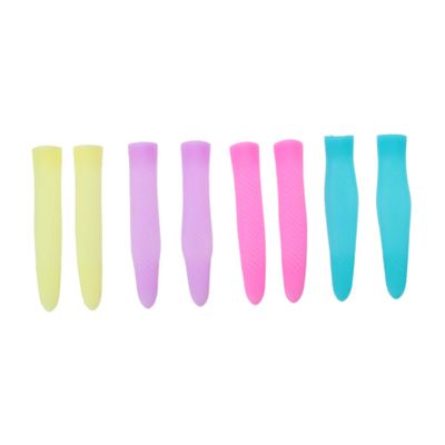 Ipetboom 4 Pack Cuticle Nipper Handle Cover Silicone Trimmer Handle Sleeve Safe Manicure Scissors Guard Non-slip Color Random