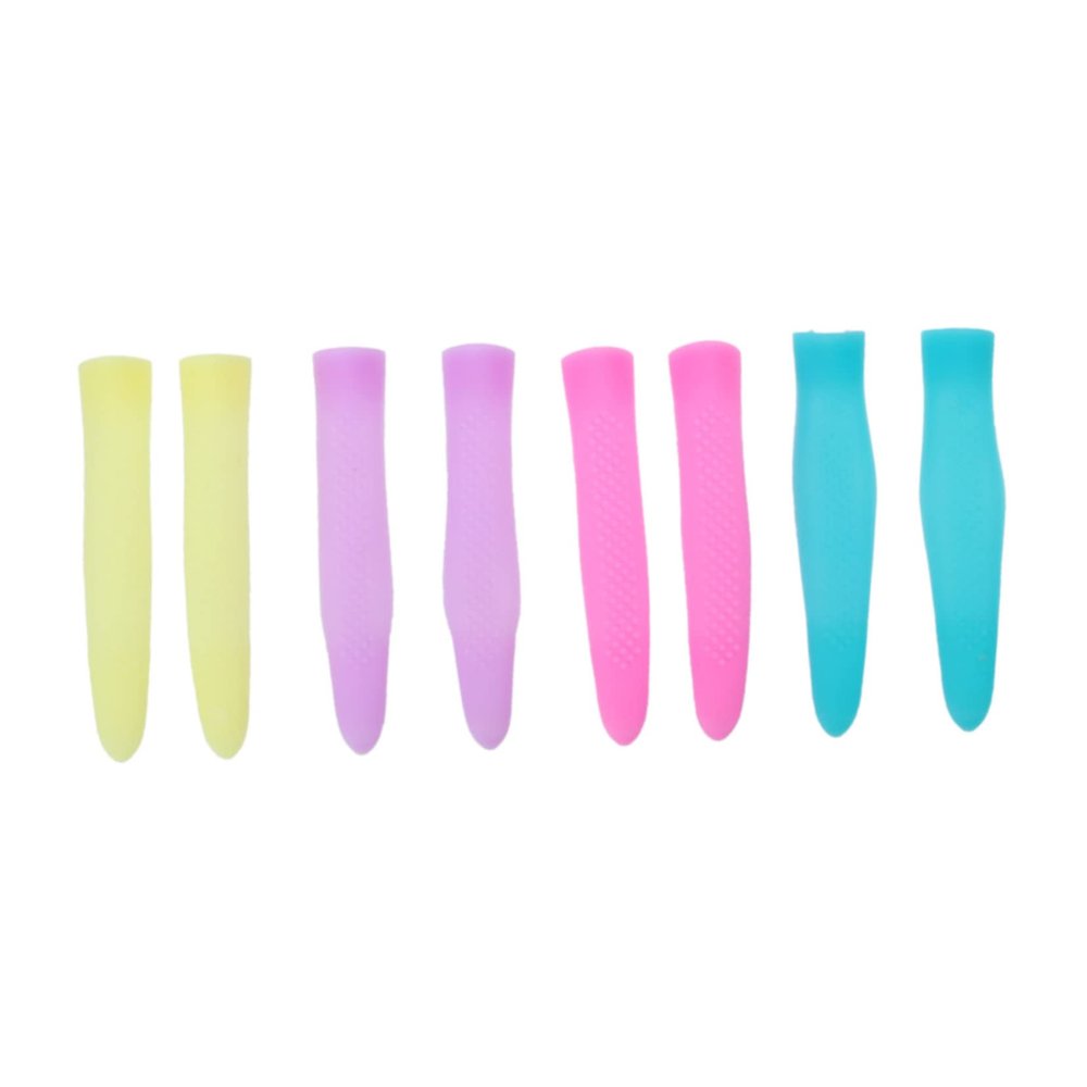 Ipetboom 4 Pack Cuticle Nipper Handle Cover Silicone Trimmer Handle Sleeve Safe Manicure Scissors Guard Non-slip Color Random