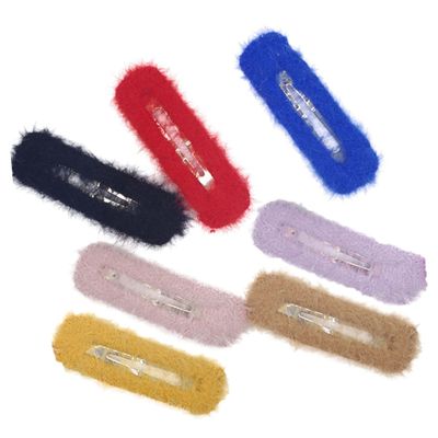 HAPINARY 8pcs Assorted Fuzzy Hair Clips for Boys and Girls Barrettes Metal Snap for School Parties and Daily Use Bright Colors for Outfits