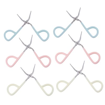 PAMINGONO 6pcs Stainless Steel Flat Straight Tip Tweezers for Eyebrow Grooming Durable Clip Tweezers for Precision Trimming for Personal and Professional Use