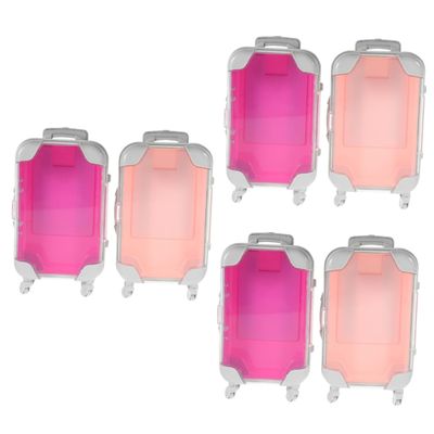 Beatifufu 6pcs Travel Makeup Bag for Women Mini Suitcase Bag Makeup Organizers and Storage Portable Cosmetic Case