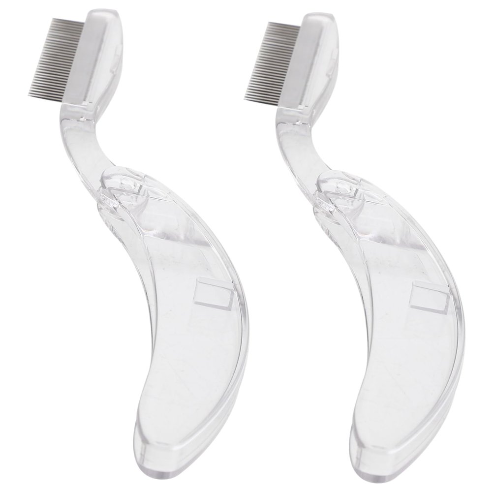 BIUDECO 2pcs Eyelash and Eyebrow Comb Stainless Steel Metal Lash Separator Brush for Makeup Portable Dual-use Eyebrow Grooming Tool and Lightweight for Daily Use