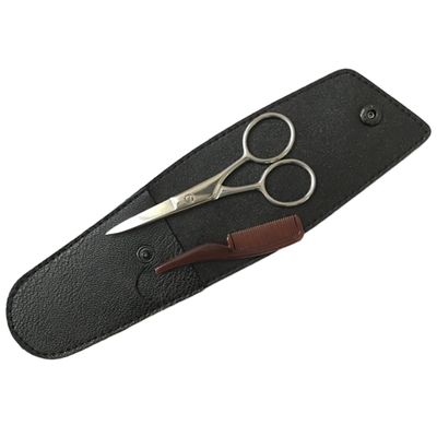 WOONEKY Beard Scissors Set Mustache Eyebrow Trimmer Hair Tools for Men Stainless Steel Scissor Kit for Barber Shops Home Use