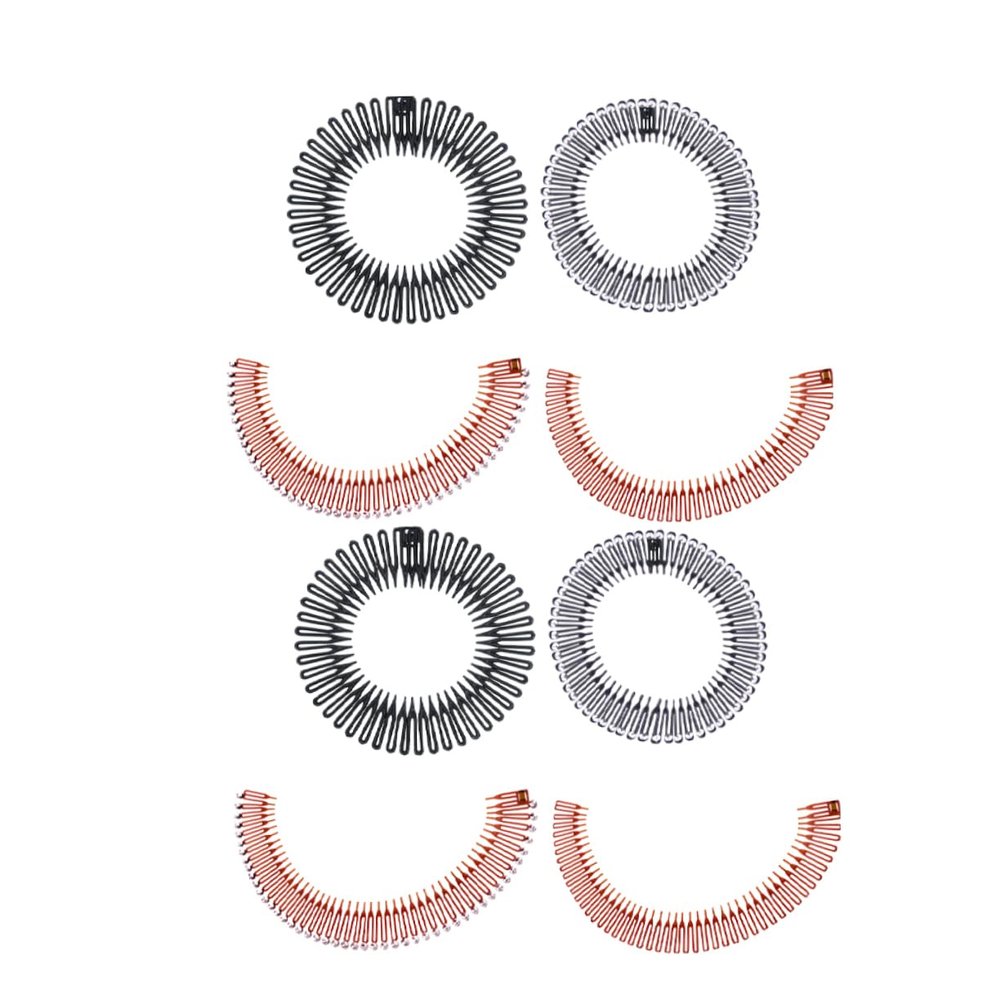 Didiseaon 8pcs Flexible Teeth Hair Combs Plastic Headbands for Easy Styling Includes Black Rhinestone-studded Coffee Options for Women Teens and Special Occasions