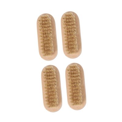 HAPINARY 4pcs Wooden Nail Brush Dual-sided Fingernail Scrubber with Soft Bristles for Gentle Cleaning for Home Travel and Pet Grooming