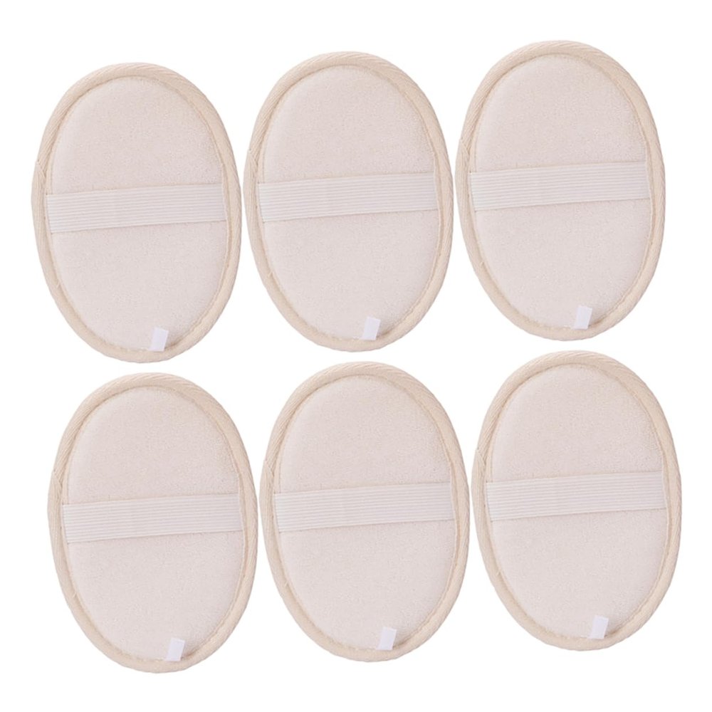 Baluue 6 Pack Large Natural Loofah Sponge Pads Bath Scrubber Exfoliating Loofah Sponge for Baby Adults