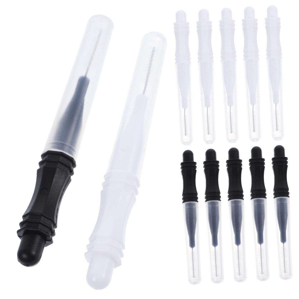 Mikinona 60pcs Eyebrow Brush with Caps Compact Brow Brush Tool for Lamination Portable Eyebrow Applicator for Women for Eyelash Extensions and Makeup