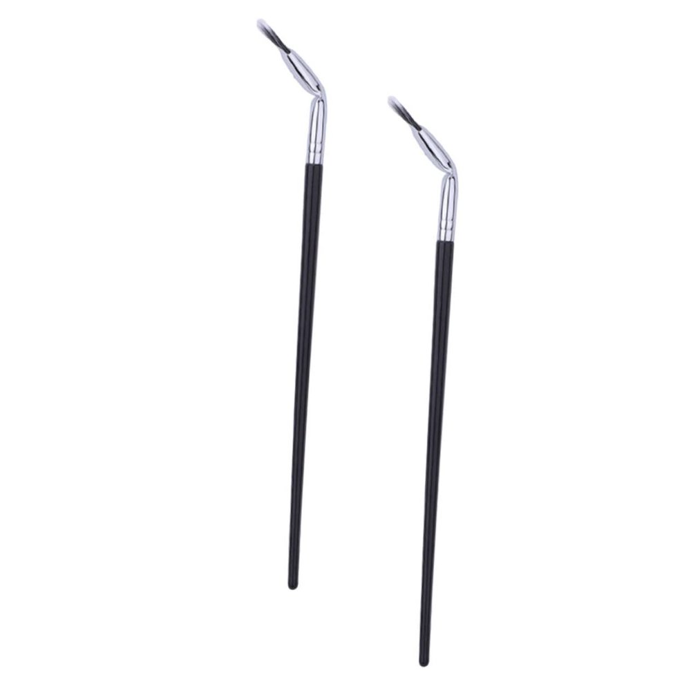 Baluue 2pcs Curved Fan Eye Lash Brush Durable Makeup Tools for Lower Lashes Skin-friendly Material Convenient for Professional and Home Use