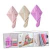 Baluue 3pcs Water Absorbent Hair Drying Hats Coral Fleece Shower Caps for Long Hair Quick Drying Turban Towels in Pink Purple Brown for Daily Use view 2